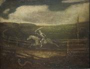 Albert Pinkham Ryder Die Rennbahn oder der Tod auf einem fahlen Pferd oil on canvas